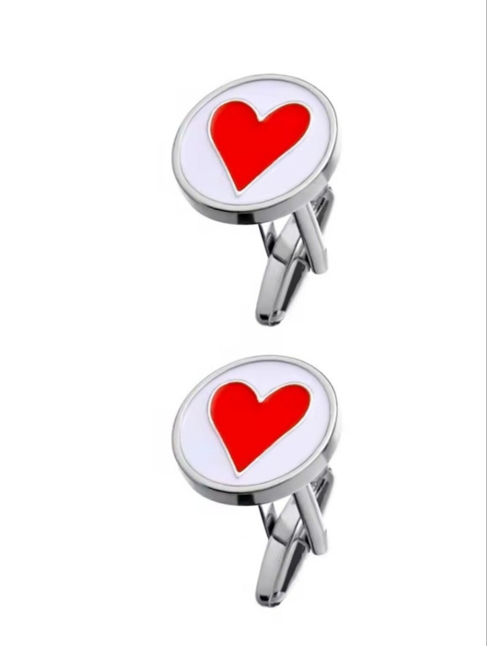 Heart Suit Cufflinks Playing Card Casino Gambling Formal Accessory Vegas Love